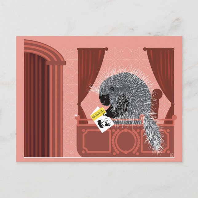 Carte postale d'un porc-épic à un spectacle de Bro (Devant)