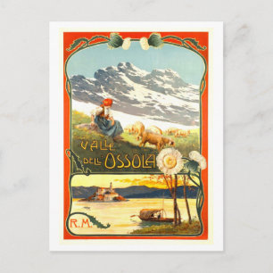 Carte postale d'une affiche de voyage vintage Vall