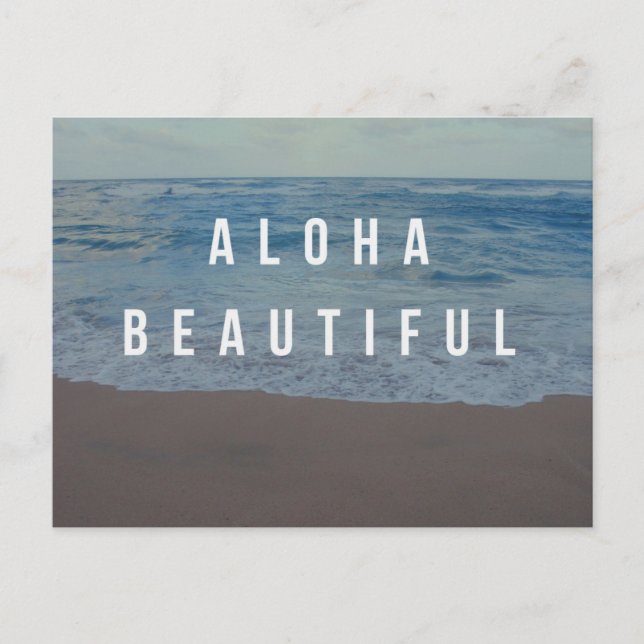Carte postale d'une belle journée de plage Aloha (Devant)