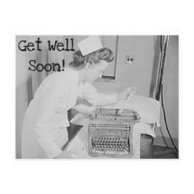 Carte postale d'une infirmière rétablissez-vous vi