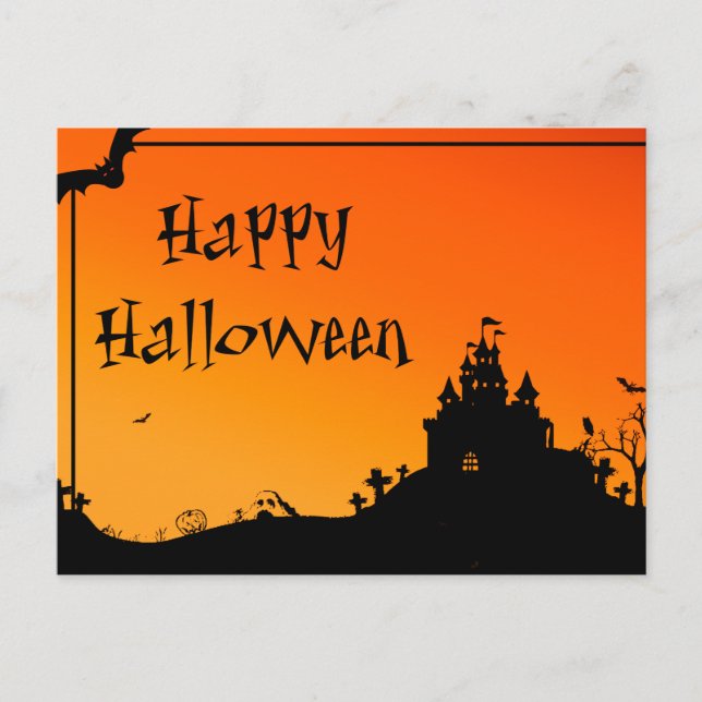 Carte postale d'une nuit effrayante d'Halloween av (Devant)