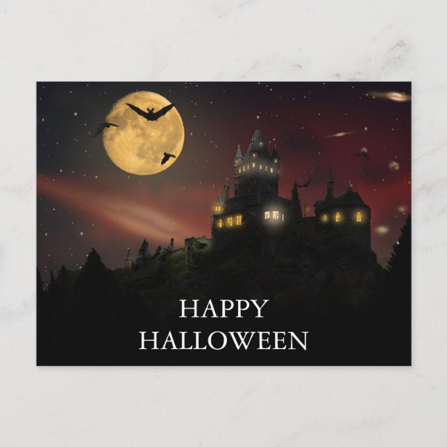 Carte postale d'une nuit effrayante d'Halloween av (Devant)