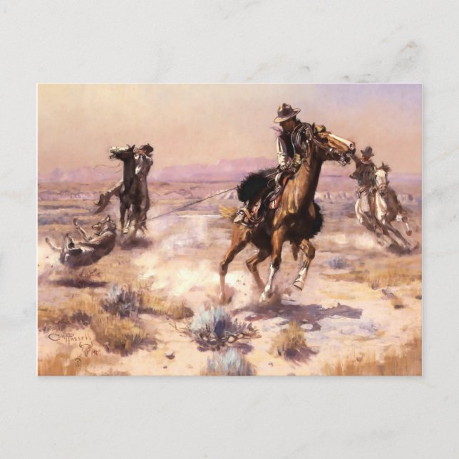 Carte Postale “D'une seule main” l'art occidental de Charles M R (Devant)