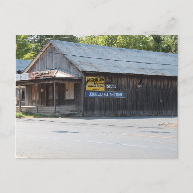 Carte postale d'une vieille boutique abandonnée (Devant)