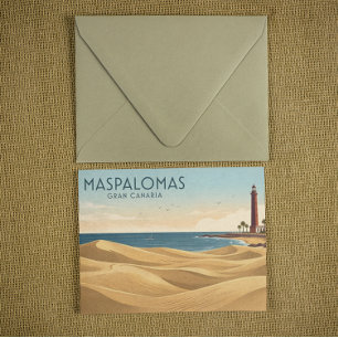 Carte Postale Dunes de Maspalomas vintage - Gran Canaria minimal