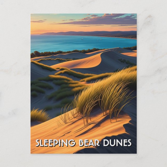 Carte Postale Dunes de Sleeping Bear Voyage dans le Michigan (Devant)