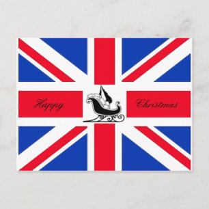 Carte postale d'Union Jack de Noël heureux