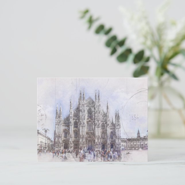 Carte Postale Duomo di Milano Italie (Debout devant)