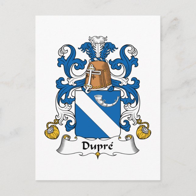 Carte Postale Dupre Family Crest (Devant)