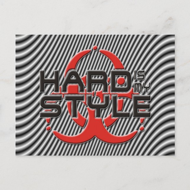 Carte Postale dur Est mon style - rayures | musique hardstyle (Devant)