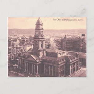 Carte Postale Durban vintage, Poste et gare