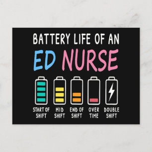 Carte Postale Durée de vie de la batterie d'une infirmière des u