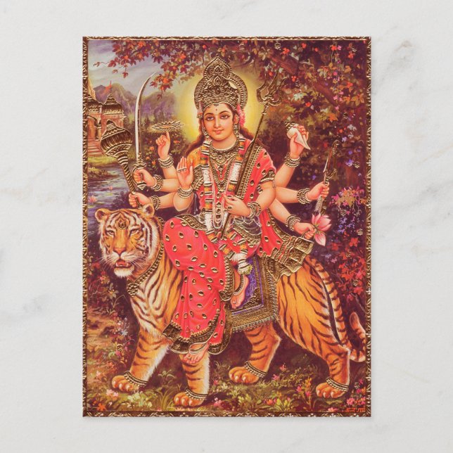 CARTE POSTALE DURGA ET LE TIGER (Devant)