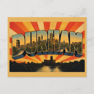 Carte Postale Durham Angleterre Art de Voyage Rétro