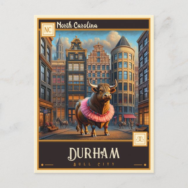 Carte Postale Durham, Caroline du Nord | VINTAGE (Devant)