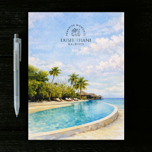 Carte Postale Dusit Thani Maldives Voyage Aquarelle Souvenir