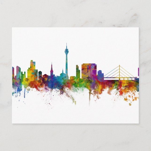 Carte Postale Düsseldorf Allemagne Skyline (Devant)