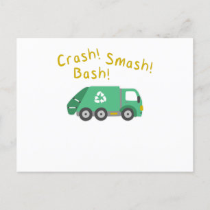 Carte Postale Dusting Car Garbage Man Garbage Collection Dust