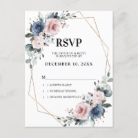 Dusty Blue Mauve Eucalyptus géométrique RSVP