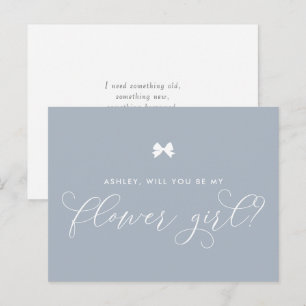 Carte Postale Dusty Blue Ribbon Bow Tu Seras Ma Fille Fleur