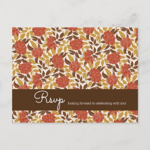 Carte Postale Dusty Brunt Orange Peony Flowers Mariage de automn