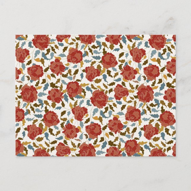 Carte Postale Dusty Elegant Golden Red Rose Mariage (Devant)