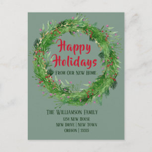 Carte Postale Dusty Green New Home Joyeux vacances