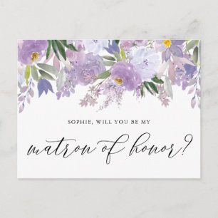 Carte Postale Dusty rose Peony Be My Matron of Honor Card