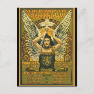 Carte Postale Dutch Selten Gasgloeilicht société anciennement J.