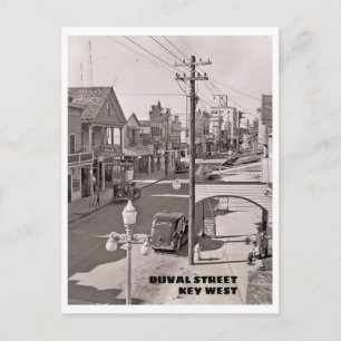 Carte Postale Duval Street Key West Vintage années 1930