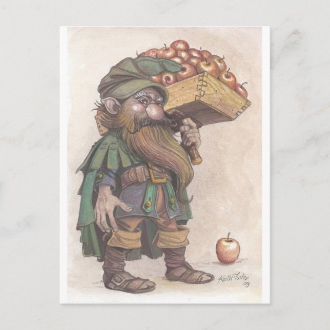 Carte Postale Dwarf carrying apples (Devant)