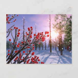 Carte postale d'Winterberry dans la glace