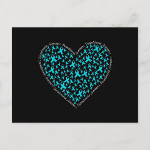Carte Postale Dysautonomia Awareness, Teal Ribbon POTS Warrior T
