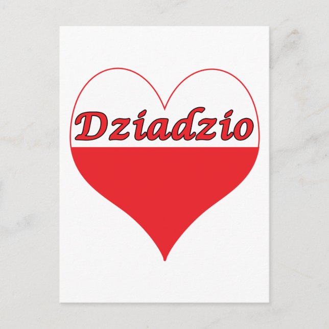 Carte Postale Dziadzio Coeur polonais (Devant)