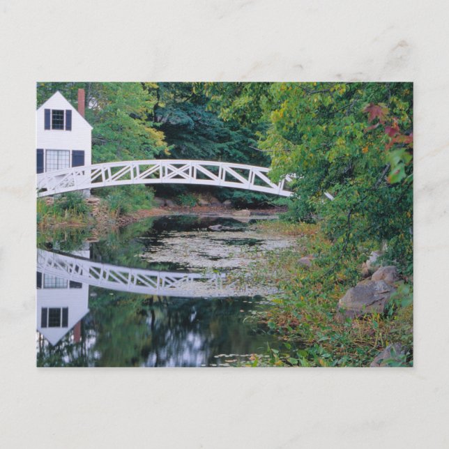 Carte Postale É.-A., États-Unis, Maine.  Pont sur l'étang à Some (Devant)