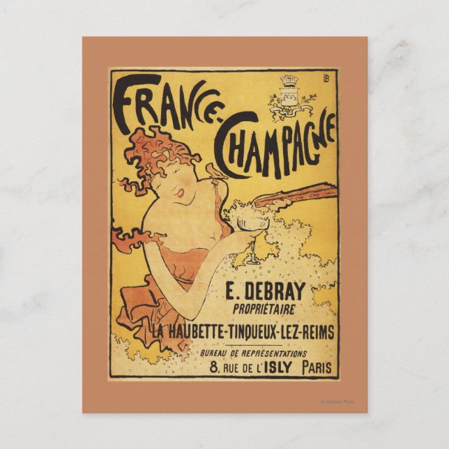 Carte Postale E. Debray Champagne Publicité (Devant)