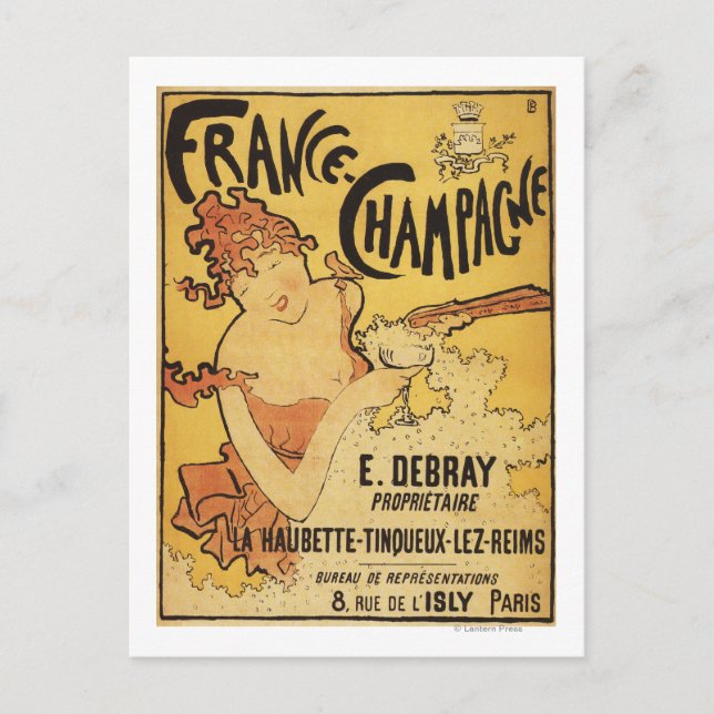 Carte Postale E. Debray Champagne Publicité (Devant)