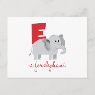 Carte Postale E Est Pour Elephant