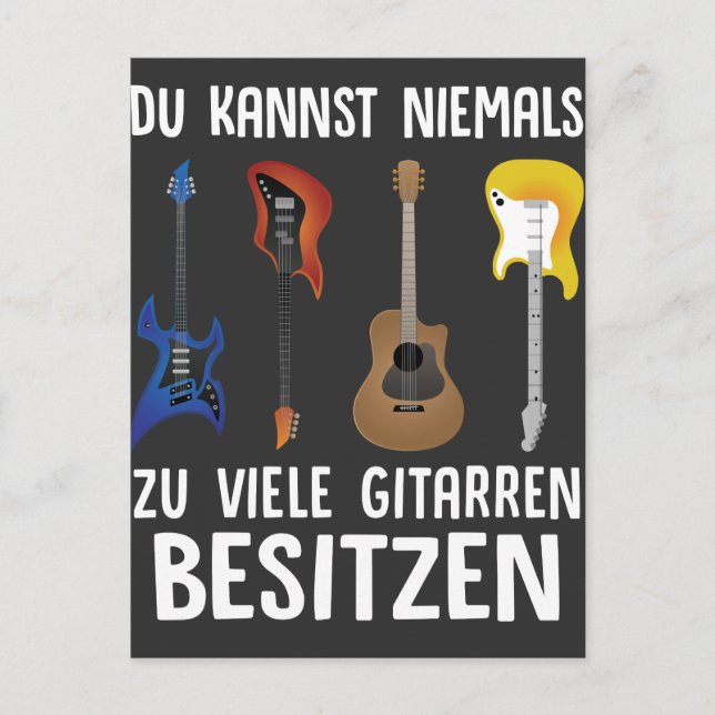Carte Postale E-Gitarre Akustikgitarre Rock Musiker Basse Gitarr (Devant)