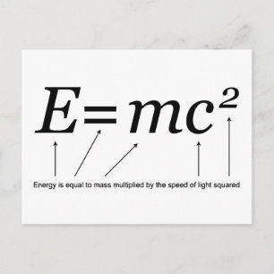 Carte Postale E=MC2 Théorie de la relativité d'Einstein
