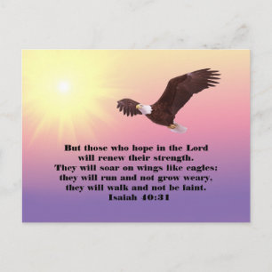 Carte postale Eagle Bible Verse Hope and Strength