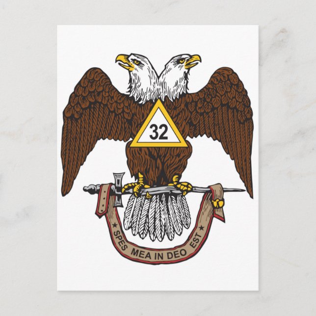 Carte Postale Eagle Brown de cerf écossais du 32e degré (Devant)