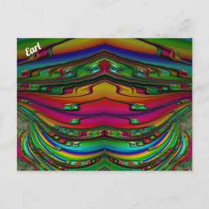 Carte Postale EARL ~ Motif de conception fractale 3D ~ Multicolo
