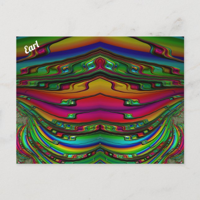 Carte Postale EARL ~ Motif de conception fractale 3D ~ Multicolo (Devant)