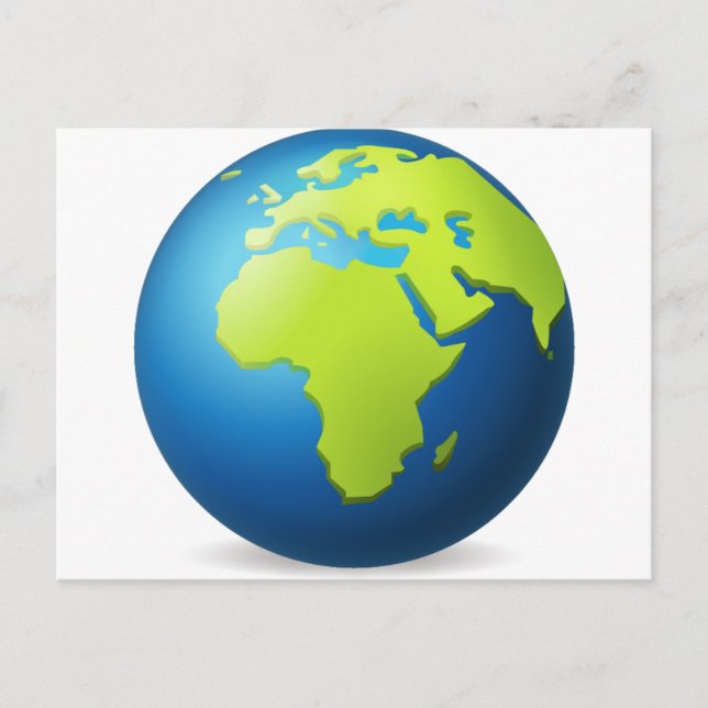 Carte Postale Earth Globe Europe Afrique - Emoji (Devant)