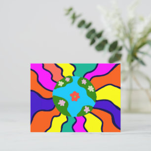 Carte Postale Earth Retro Vibes Art