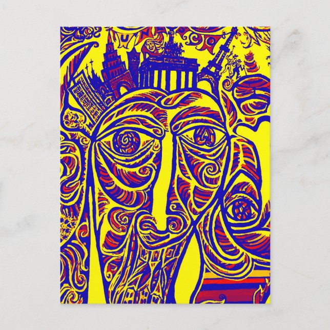 Carte Postale East Side Gallery, Berlin Wall, Art moderne (w30br (Devant)