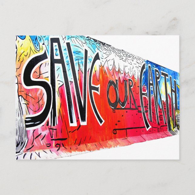 Carte Postale East Side Gallery, Berlin Wall, Save Our Earth (2) (Devant)