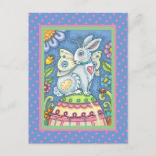 CARTE POSTALE EASTER EGG FAIRY, SPRING HARE IMAGINAIRE POSTCARD