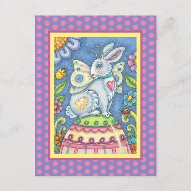 CARTE POSTALE EASTER EGG FAIRY, SPRING HARE IMAGINAIRE POSTCARD (Devant)